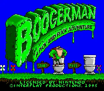 Boogerman - A Pick and Flick Adventure (Europe) screen shot title